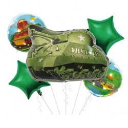 Balon foliowy dekoracja czołg gwiazdka urodziny 5x